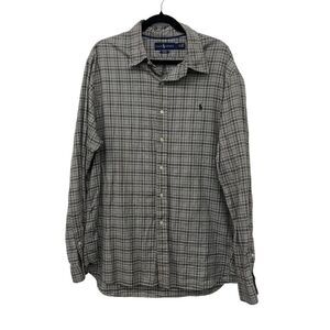 Polo Ralph Lauren Mens XXL TTG Slim Fit Plaid Oxford Shirt‎ Long Sleeve Casual